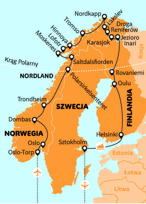 Geotour - Skandynawia wycieczka objazdowa - Fiordy, Nordkapp