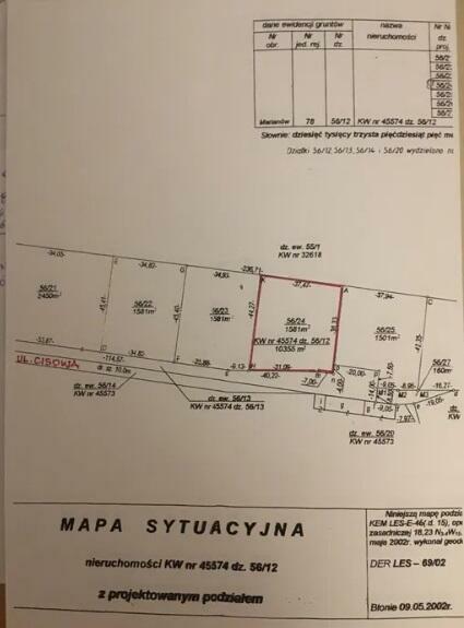 Dz.Budowlana (1581m2) okolice Kampinoskiego Parku Narodowego