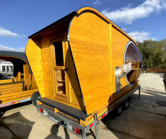 Sauna ogrodowa Balia mobilna SPA na przyczepie Panorama