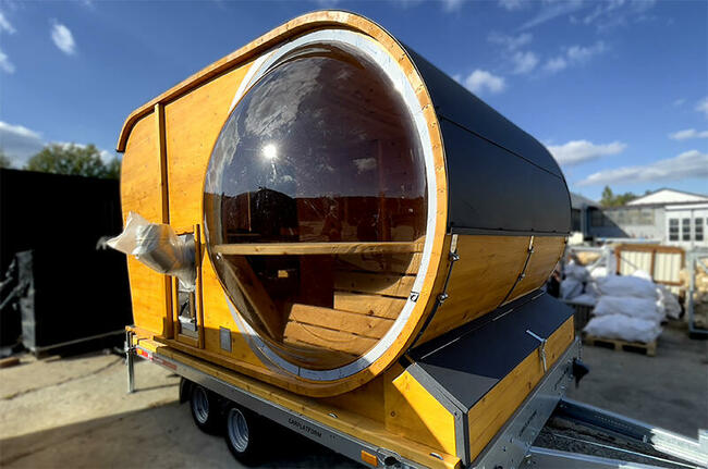 Sauna ogrodowa Balia mobilna SPA na przyczepie Panorama