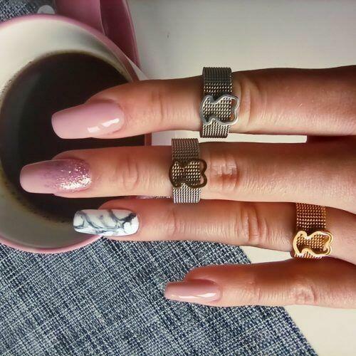 Pierścionek SREBRNY / ZŁOTY Miś Prezent NA ŚWIĘTA SYLWESTRA