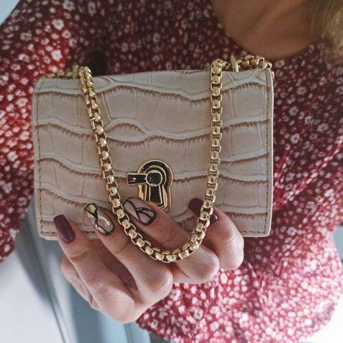 Torebka damska Listonoszka Skóra beżowa PREZENT NA ŚWIĘTA