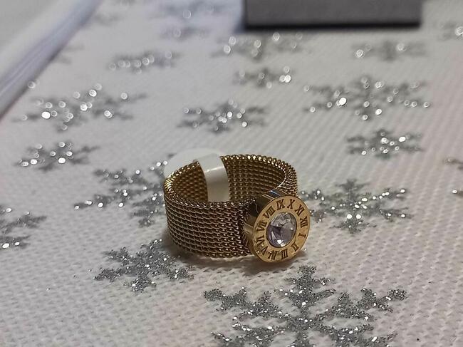 HIT! Pierścionek Bvlgari Siateczkowy złoty 16 PREZENT ŚWIĘTA