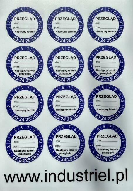 Naklejka przeglądów maszyn i urządzeń