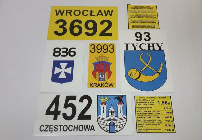 FOLIA przeźroczysta transparentna pod KOGUTA lampę taxi dach