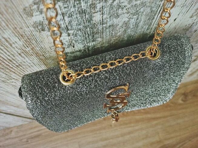 Torebka kopertówka szara z Chwostem - NA ŚWIĘTA, SYLWESTRA !