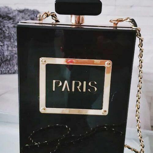 Torebka Kopertówka CZARNA Paris Perfum NA ŚWIĘTA, SYLWESTRA