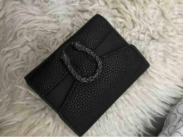 Czarny portfel damski z podkową - Prezent ŚWIĘTA, SYLWESTRA