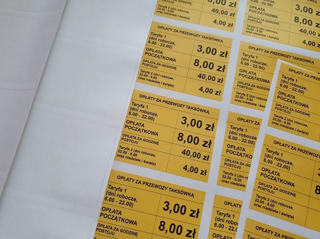 FOLIA przeźroczysta transparentna pod KOGUTA lampę taxi dach