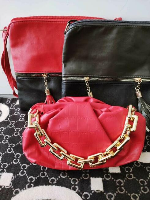 PROMOCJA!!Piękne torebki z eko skórki!!!Czerwony i czarny.