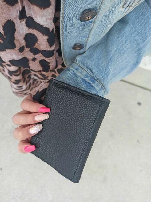 Czarny portfel damski z podkową - Prezent ŚWIĘTA, SYLWESTRA