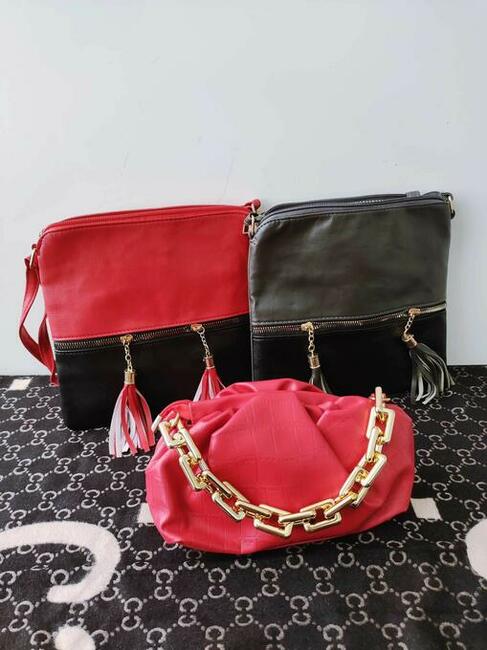 PROMOCJA!!Piękne torebki z eko skórki!!!Czerwony i czarny.