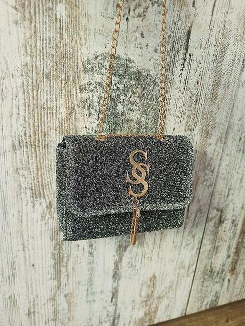 Torebka kopertówka szara z Chwostem - NA ŚWIĘTA, SYLWESTRA !