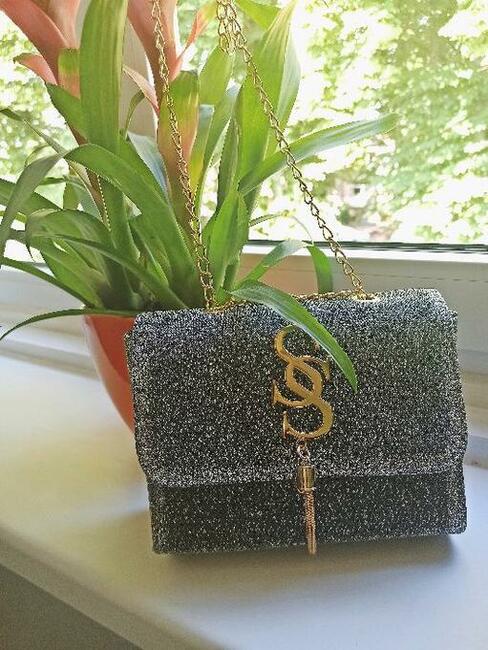 Torebka kopertówka szara z Chwostem - NA ŚWIĘTA, SYLWESTRA !