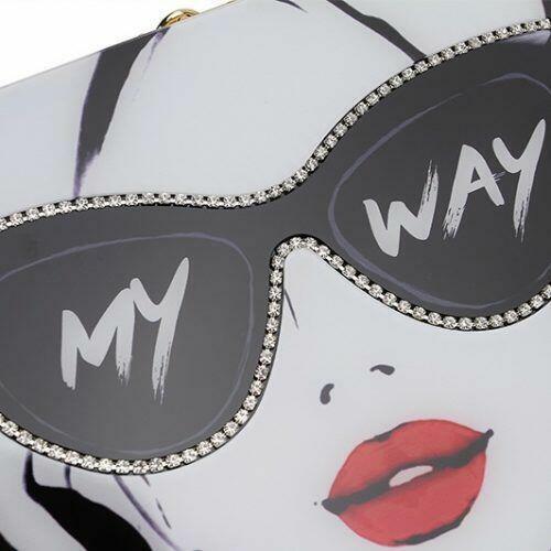 Czarna torebka kuferek designerska Pop Art ŚWIĘTA, SYLWESTER