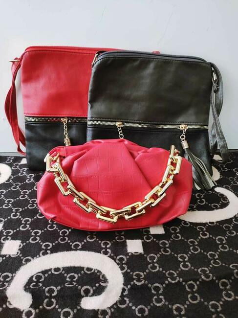 PROMOCJA!!Piękne torebki z eko skórki!!!Czerwony i czarny.