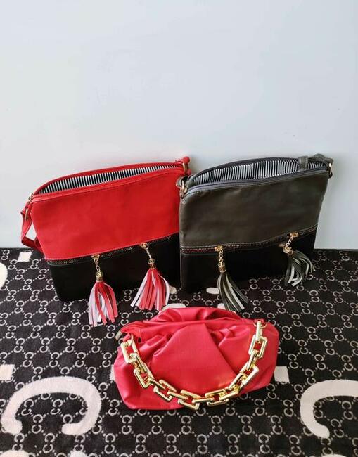 PROMOCJA!!Piękne torebki z eko skórki!!!Czerwony i czarny.