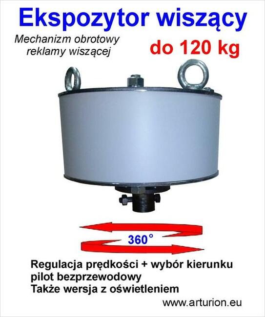 Ekspozytor - Obrotnica WISZĄCA do 30 kg - regulacje