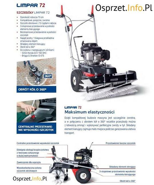 Zamiatarko-odśnieżarka Limpar 72 z silnikiem Honda GCV 170