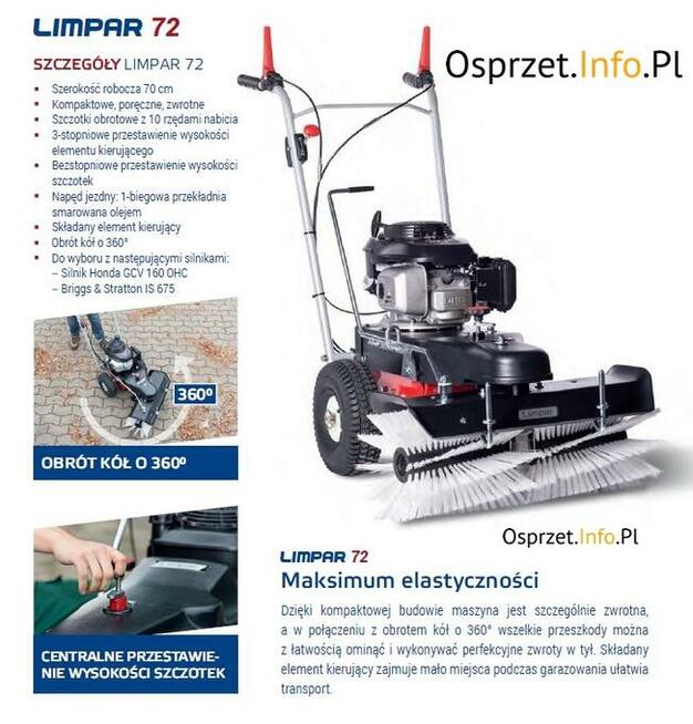 Zamiatarko-odśnieżarka Limpar 72 z silnikiem Honda GCV 170