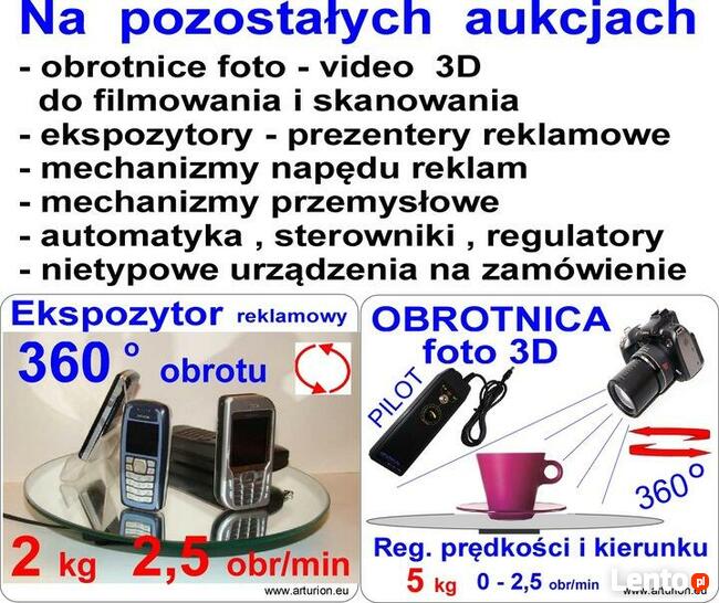 EKSPOZYTOR - OBROTNICA FOTO 3D -do 5 kg- reg.obr. i kier.