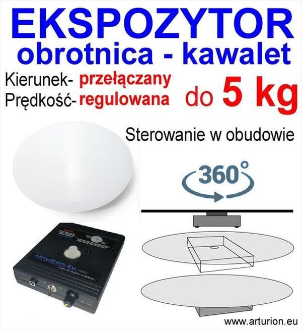 EKSPOZYTOR - OBROTNICA FOTO 3D -do 5 kg-regulacje w obudowie