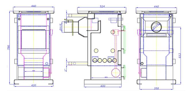PIEC KUCHENNY TERMOMONT TEMY ES-10 Z FUNKCJĄ C.O. 10 KW.