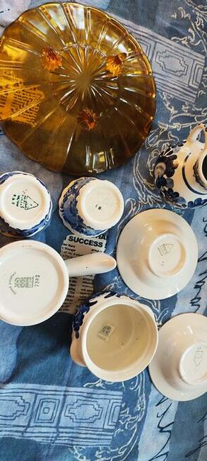 Piękna porcelana Fajans komplet nowa i Lalka PRL całość