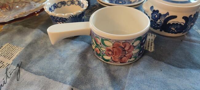 Piękna porcelana Fajans komplet nowa i Lalka PRL całość