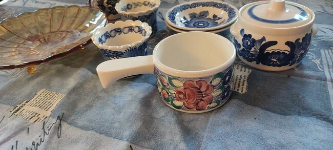 Piękna porcelana Fajans komplet nowa i Lalka PRL całość