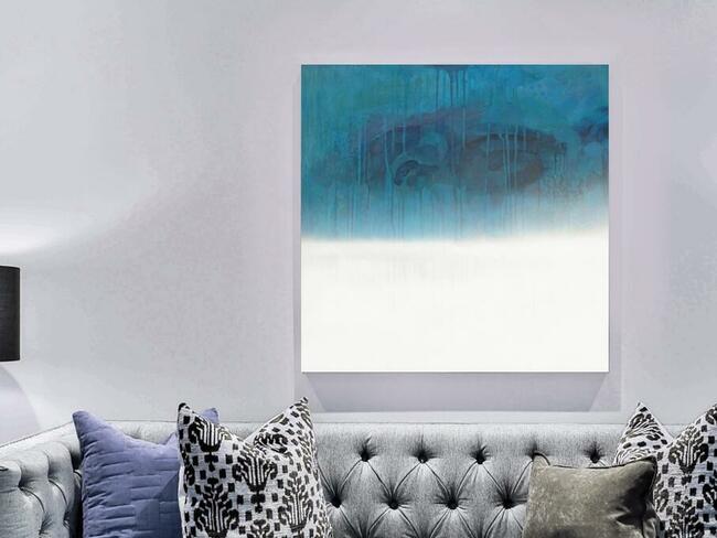 Obraz Zima 70x70 cm, akryl na płótnie, duży abstrakcyjny.