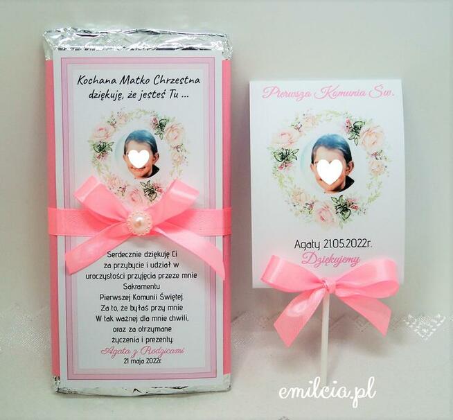 Podziękowanie dla Gości z okazji I Komunii Św. - Czekolada