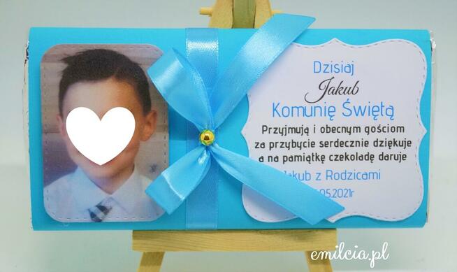 Podziękowanie dla Gości z okazji I Komunii Św. - Czekolada
