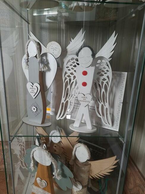 Anioł drewniany ozdoba