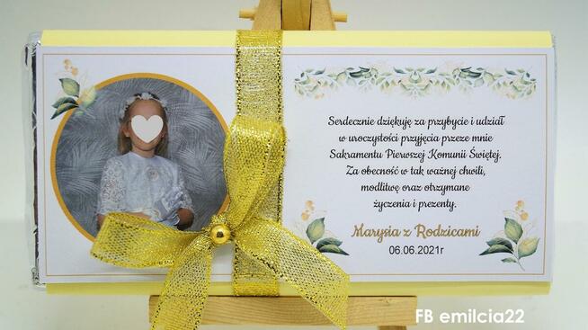 Podziękowanie dla Gości z okazji I Komunii Św. - Czekolada