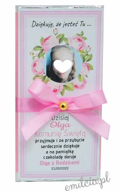 Podziękowanie dla Gości z okazji I Komunii Św. - Czekolada