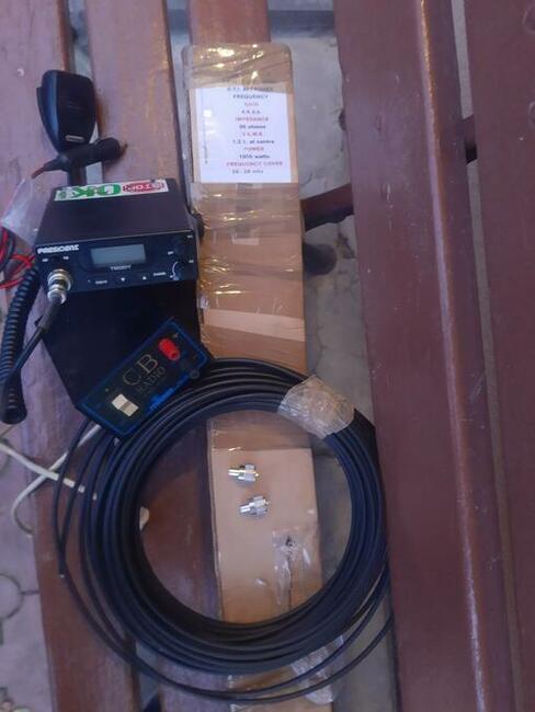Zestaw stacja bazowa CB radio President antena 5/8 zasilacz