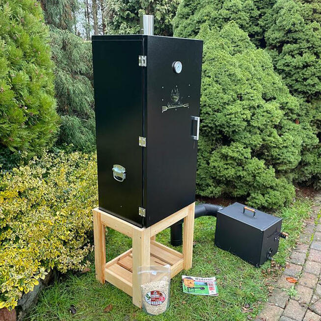 Wędzarnia Metalowa Ocieplana 2W1 MD172L/110 + Stołek Kolor Sosna