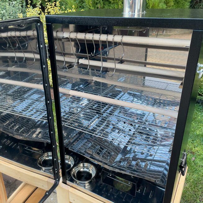 Wędzarnia Metalowa Ocieplana 2W1 MD172L/110 + Stołek Kolor Sosna