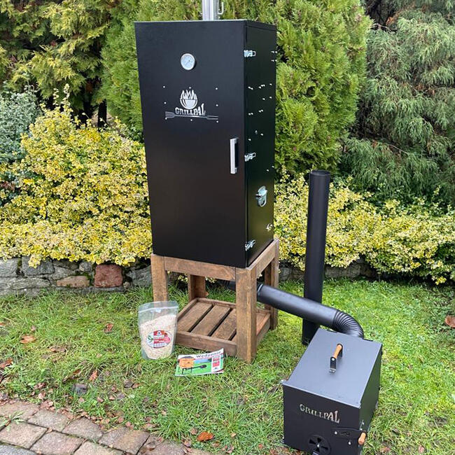 Wędzarnia Metalowa Ocieplana 2W1 MD172L/110 + Stołek Kolor Palisander