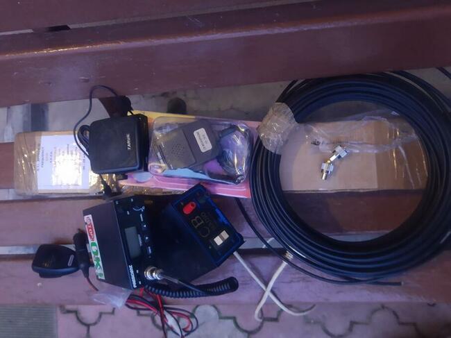 Zestaw stacja bazowa CB radio President antena 5/8 zasilacz