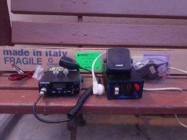 Zestaw stacja bazowa CB radio President antena 5/8 zasilacz