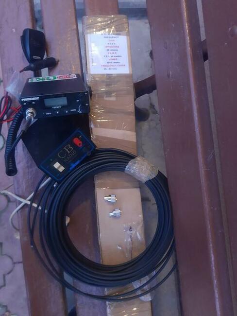 Zestaw stacja bazowa CB radio President antena 5/8 zasilacz