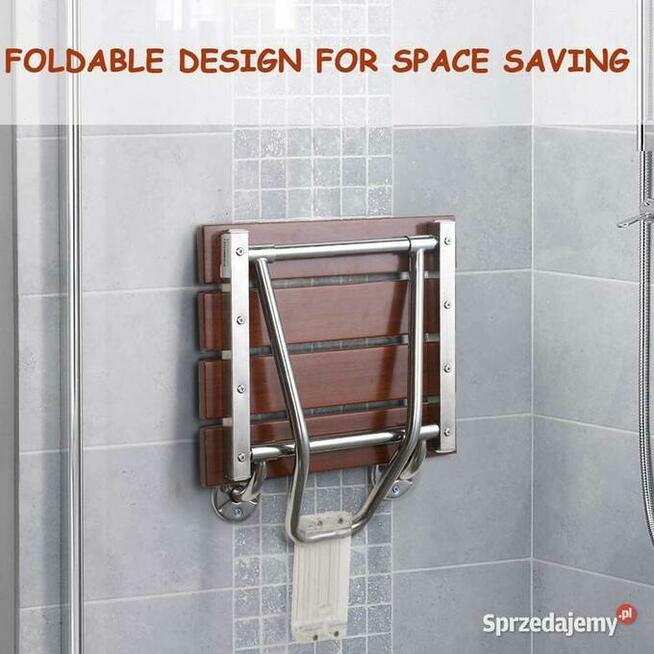 SIEDZISKO PRYSZNICOWE SKŁADANE / DREWNIANE do 160 kg