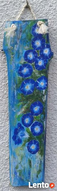 Kwiaty w wazonie obraz na desce sosnowej