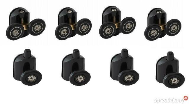 Aqua-Tek BLACK PODWÓJNE ROLKI DO KABINY PRYSZNICOWEJ kpl. 8