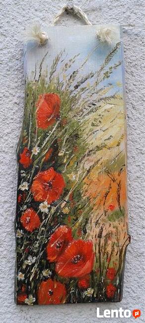 Kwiaty w wazonie obraz na desce sosnowej