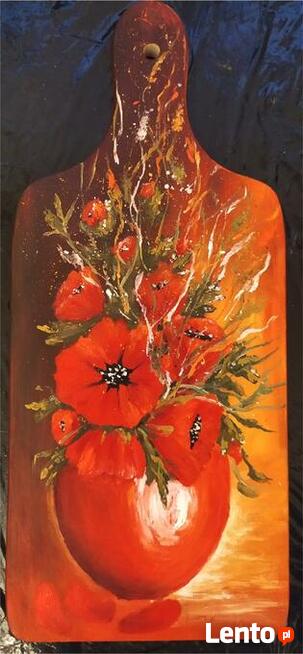 Kwiaty w wazonie obraz na desce sosnowej