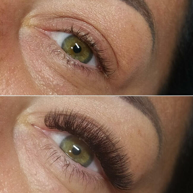 Stylizacja rzęs. Studio Manufaktura Piękna Oświęcim.