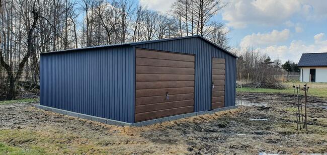 Garaż wiata hala na wymiar profil zamknięty drewnopodobny